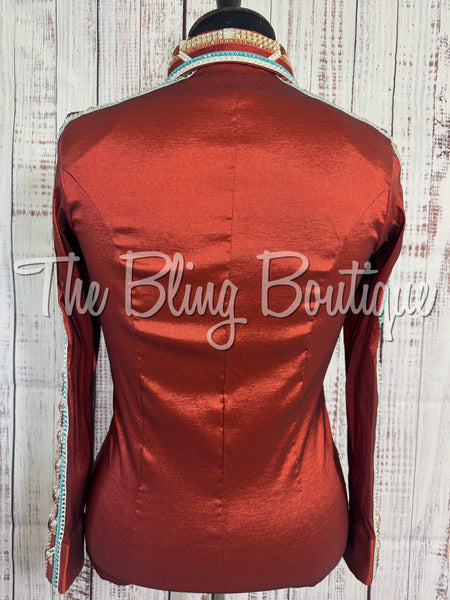 Dark Copper, Aqua & Tan Day Shirt Set (XL)