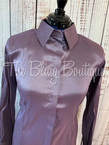 Fitted Taffeta Zip Up Shirt - Orchid