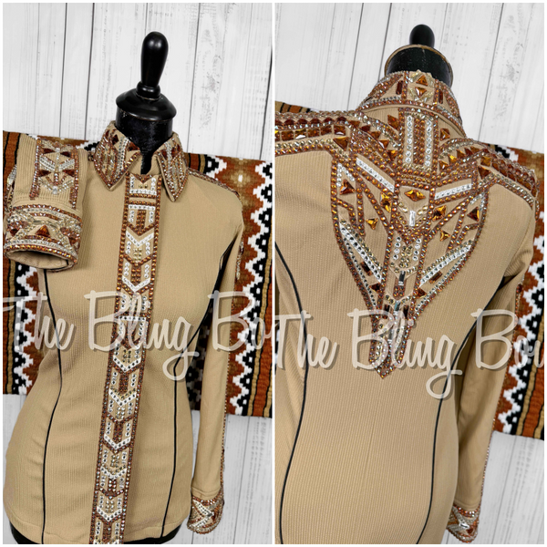 Tan, Copper & White Day Shirt Set (Small)