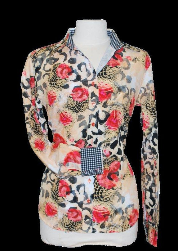 A Printed Fitted Button Down - Rose & Leopard
