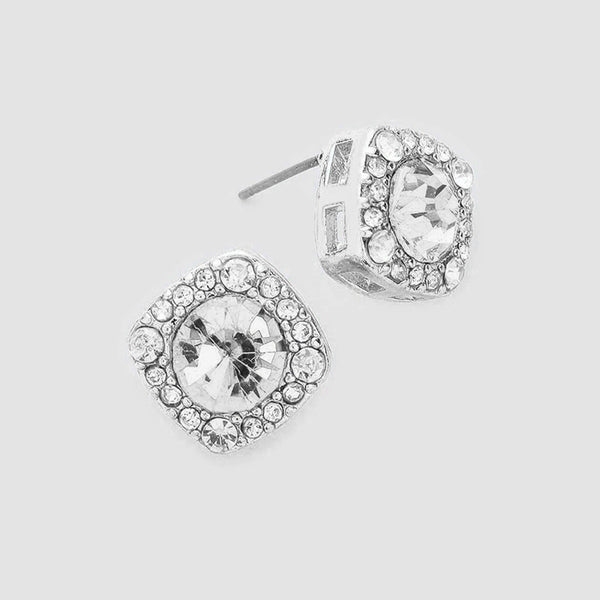 Square Crystal Earrings (Multiple Colors Available)