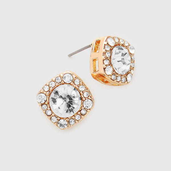 Square Crystal Earrings (Multiple Colors Available)