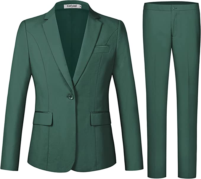 Dark Green Blazer Suit Set