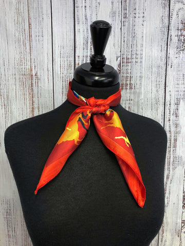 Red Colorful Horse Scarf