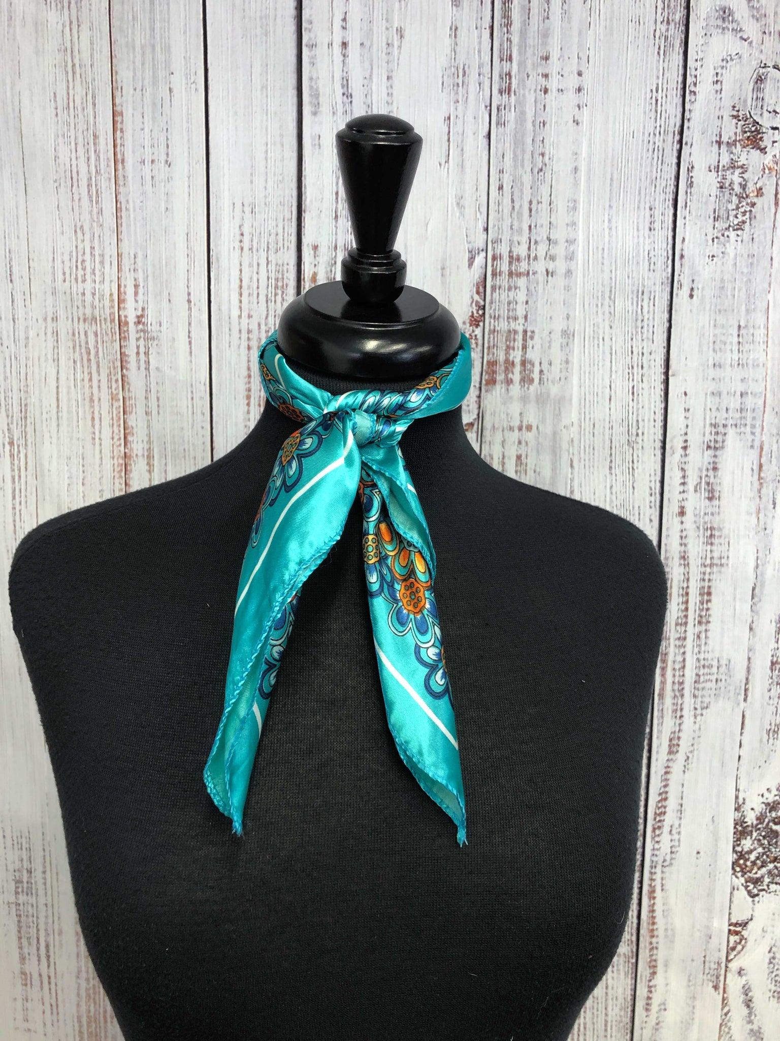 Teal Floral Scarf