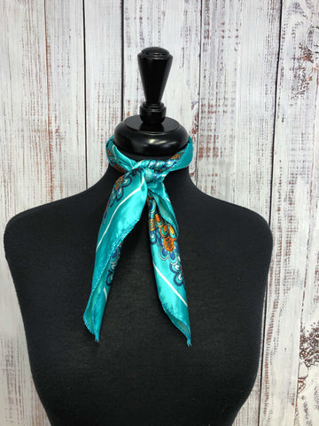 Teal Floral Scarf