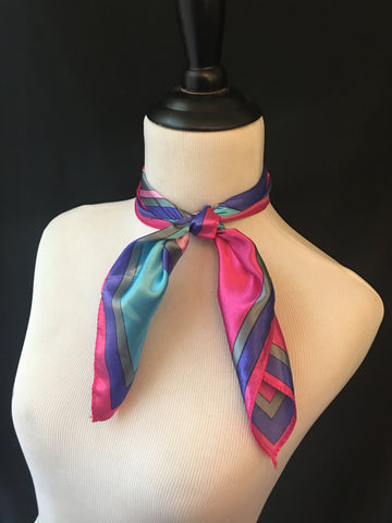 Fuchsia, Purple, Teal Stripe Scarf