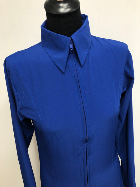 Microfiber Zip Up Shirt - Royal Blue