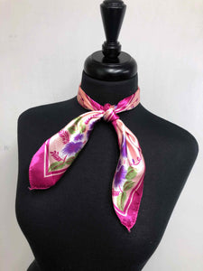 Fuchsia Floral Trim Scarf