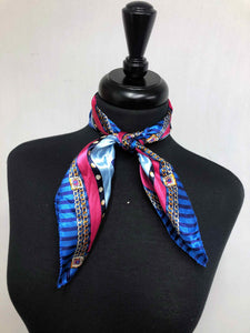 Royal, Periwinkle & Fuchsia Scarf