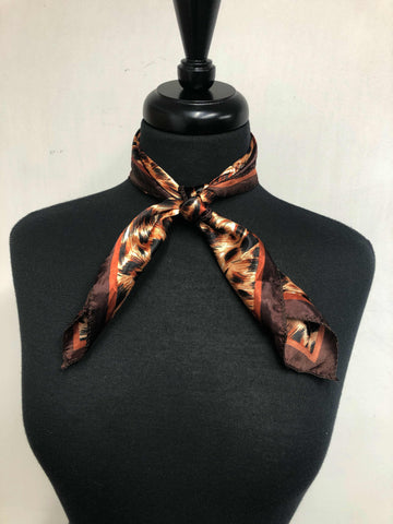 Brown & Rust Leopard Print Scarf