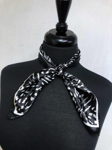 Black & White Leopard Print Scarf