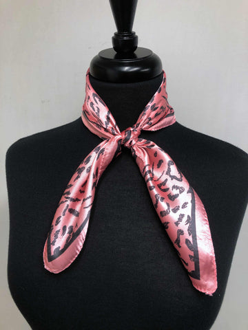 Pink & Charcoal Leopard Print Scarf