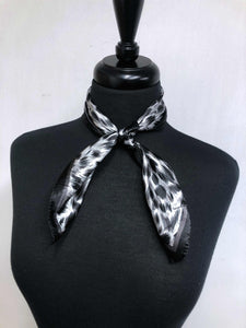 Black, Grey & White Leopard Print Scarf