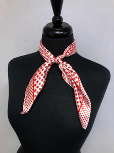 White & Red Dot Scarf