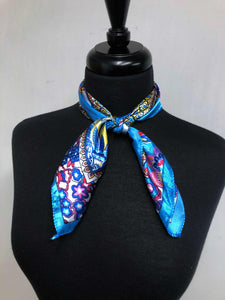 Turquoise Multi Colored Floral Scarf