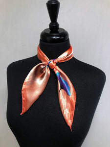 Peach, Purple & Turquoise Flower Scarf