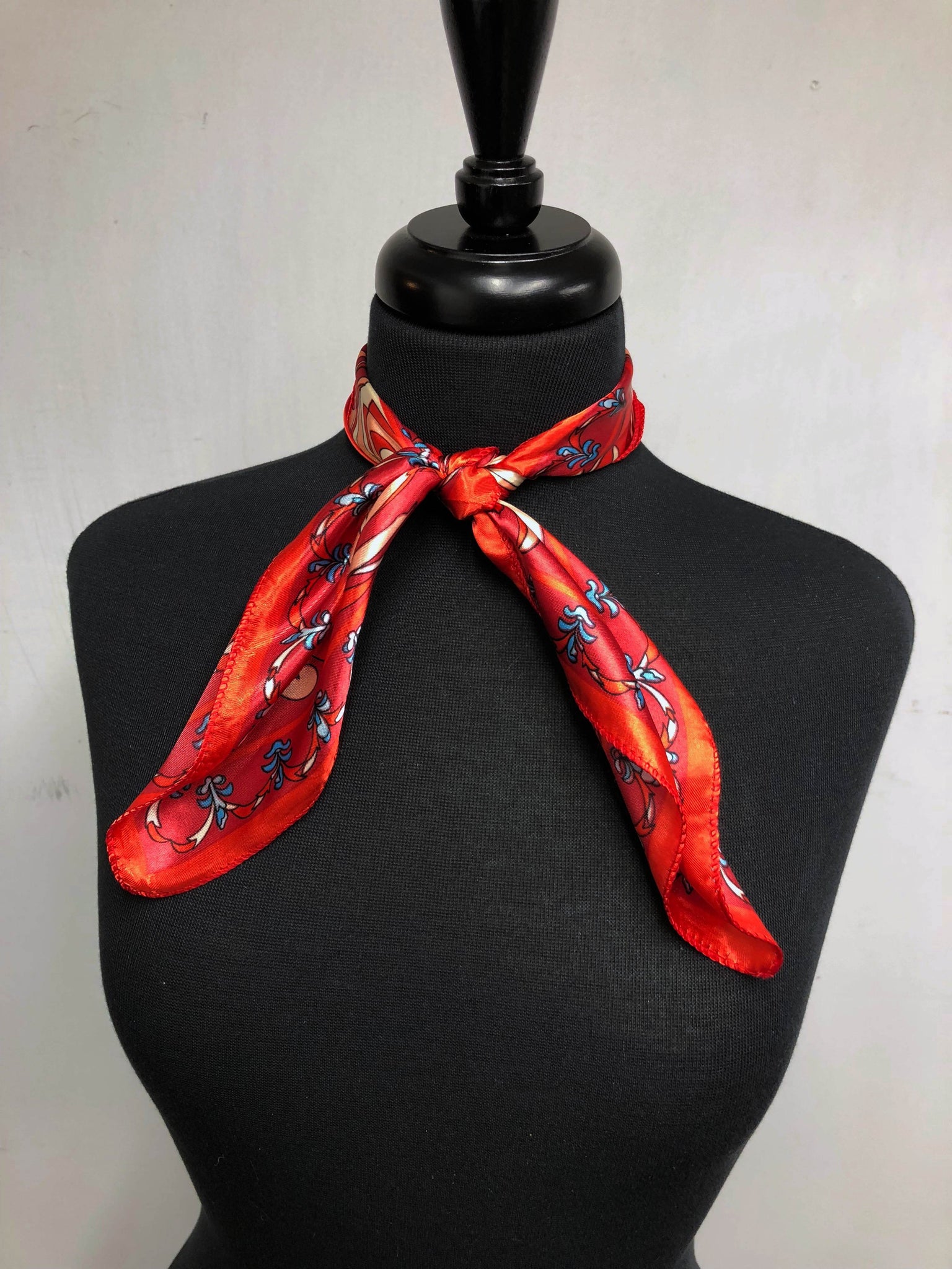 Red & Blue Floral Scarf