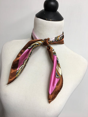 Pink & Brown Paisley Scarf