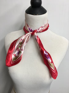 Red & Cream Floral Scarf