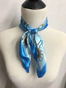 Blue & Gold Flower Scarf