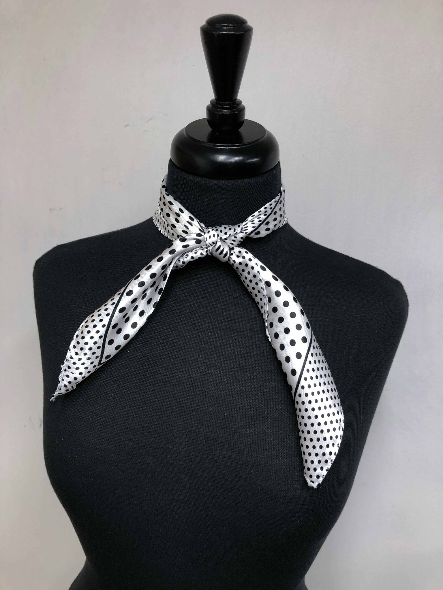 White Polka Dot Scarf