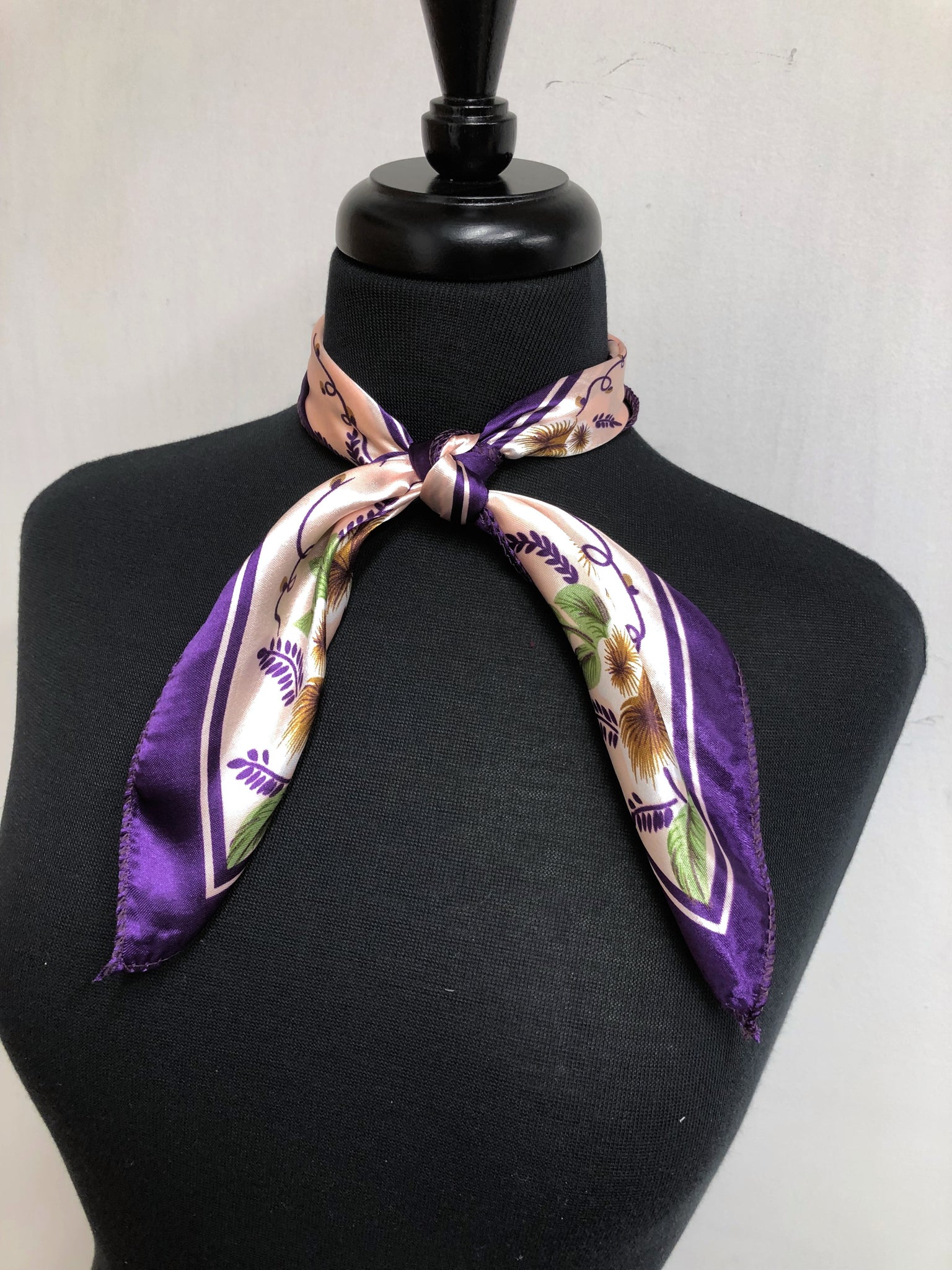 Plum Trim Floral Scarf