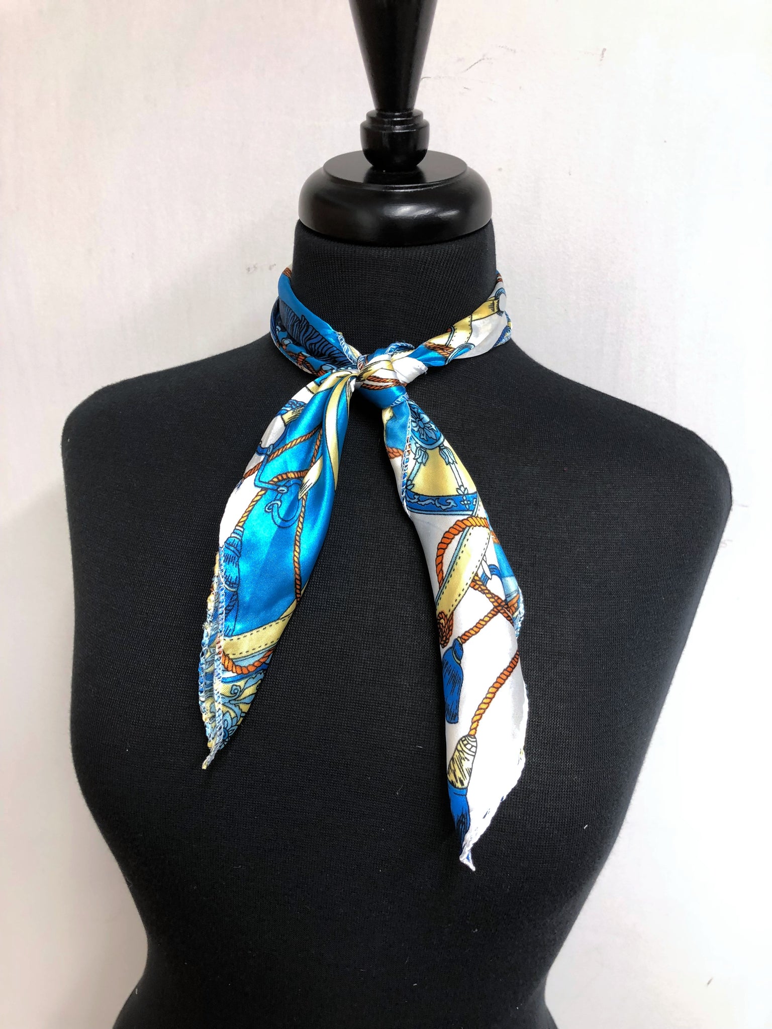 Turquoise & Yellow Chain Scarf