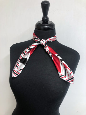 Black, Red & White Stripe Scarf