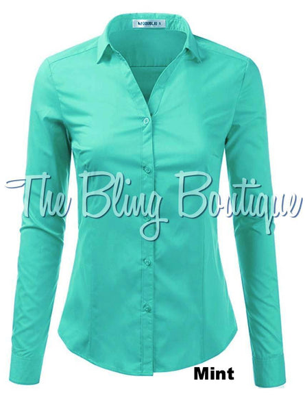 (Multiple Colors Available) PLUS SIZE Button Down Shirt