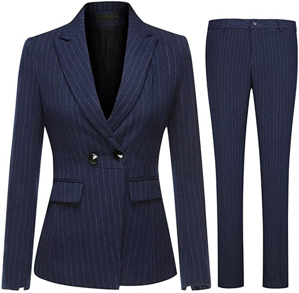 Navy Pinstripe Blazer Set