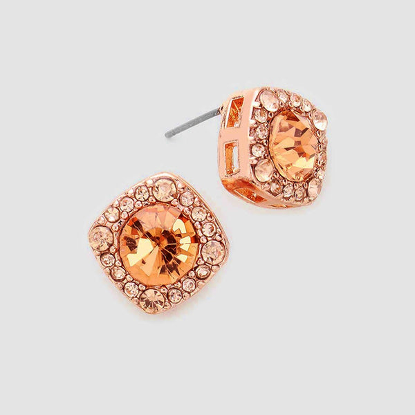 Square Crystal Earrings (Multiple Colors Available)