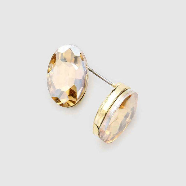 CLEARANCE SPECIAL - OVAL CRYSTAL EARRINGS