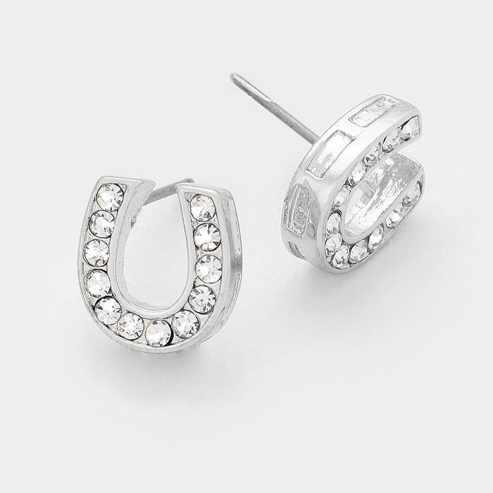 Horse Shoe Crystal Earrings (Multiple Colors Available)
