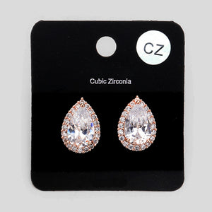 Cubic Zirconia Teardrop Crystal Earrings